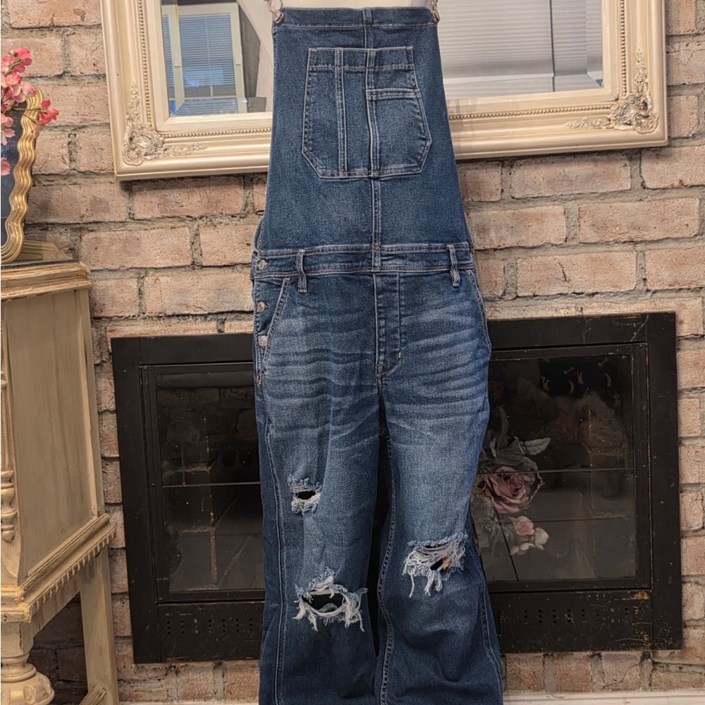 American Eagle Outfitters Blue Denim Overalls